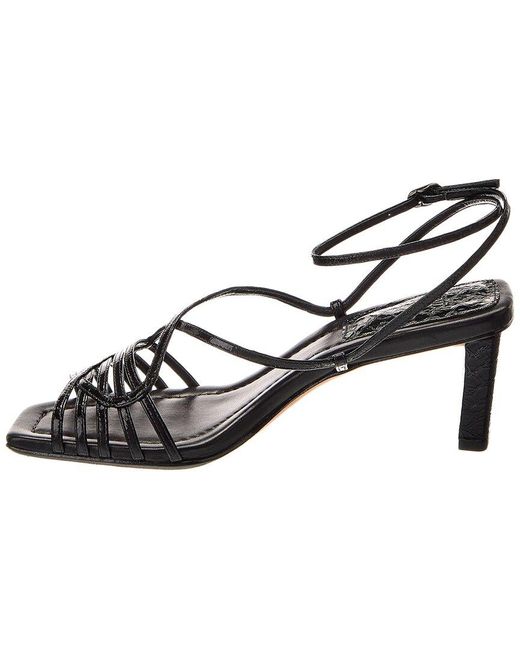 Alexandre Birman Black Naya 50 Embossed Leather Sandal