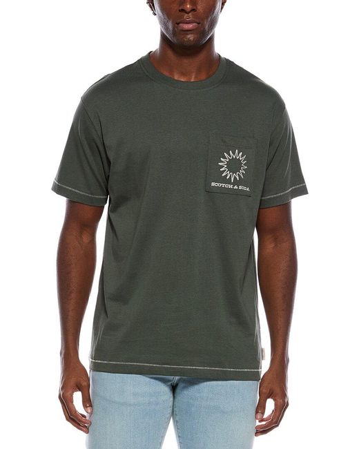 Scotch & Soda Green Graphic T-Shirt for men
