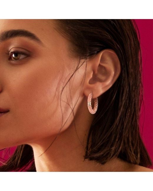 Italian Silver Pink Hoops
