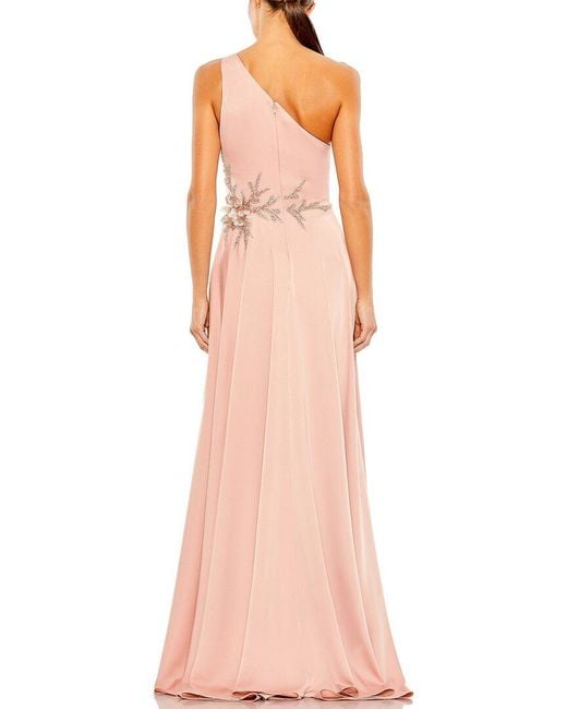 Mac Duggal Pink Embellished Asymmetrical Gown