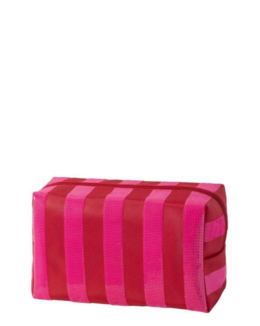 Shiraleah Red Cara Large Stripe Zip Pouch