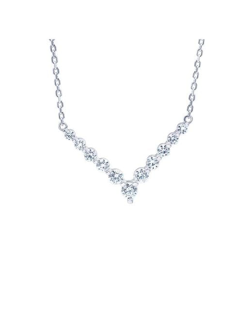 Lab Grown Diamonds Metallic 1.01 Ct. Tw. Lab-Grown Diamond V Shape Necklace