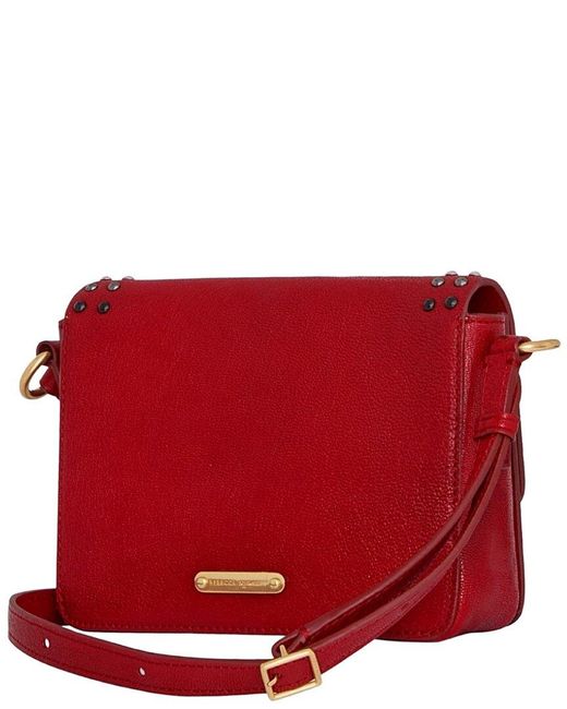 Rebecca Minkoff Red Bowie Studded Leather Crossbody