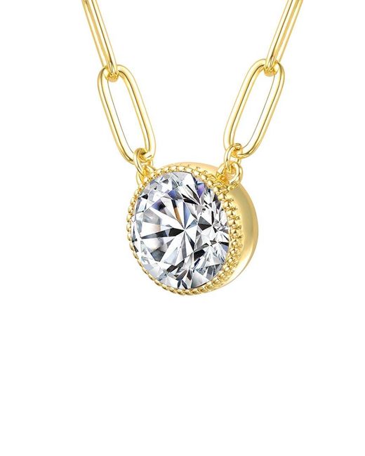 Rachel Glauber White 14K Diamond Cz Chain Necklace