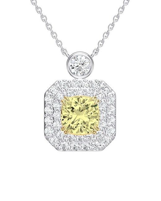 Lab Grown Diamonds White 14K 1.50 Ct. Tw. Lab-Grown Diamond Halo Pendant
