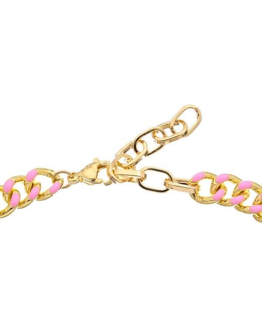 Juvell Metallic 18k Plated Enamel Link Necklace