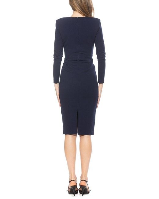 Alexia Admor Blue Arleth V-Neck Sheath Dress