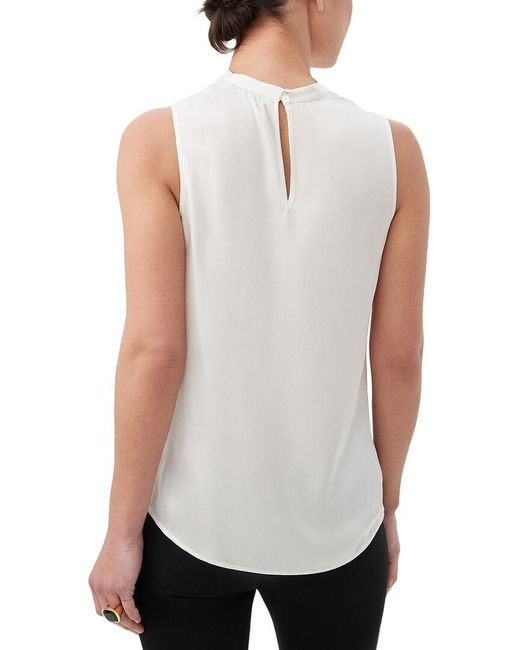 Trina Turk White Lenaya Silk-Blend Top