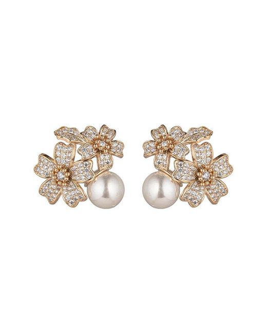 Eye Candy LA White Cz Agathe Stud Earrings