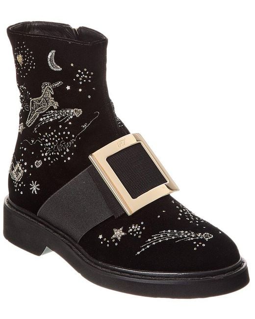 Roger Vivier Black Velvet Boot