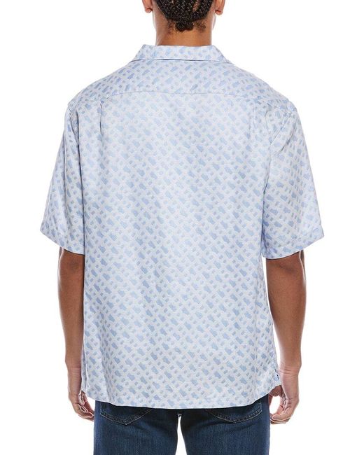 Boss Blue Lars Linen-Blend Shirt for men