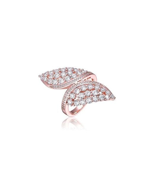 Rachel Glauber Pink 18k Rose Gold Plated Cz Ring