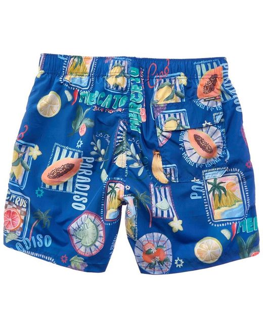 Vintage Summer Blue Ponji Swim Short for men