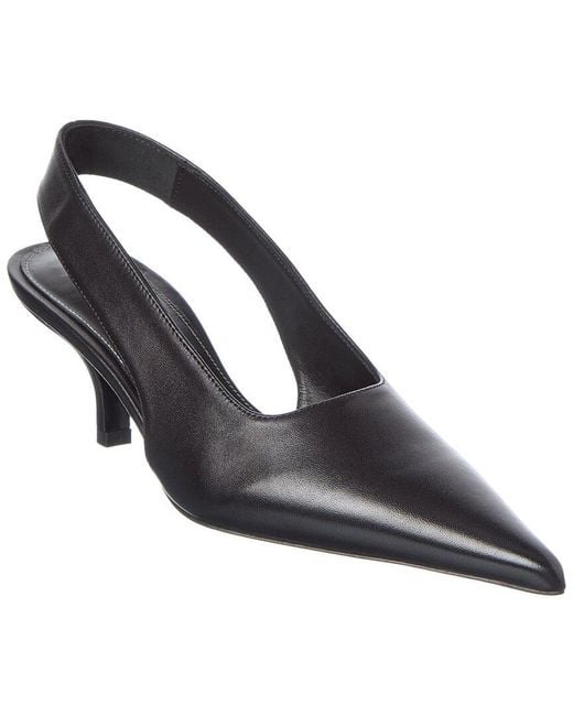 Totême Black Classic Leather Slingback Pump