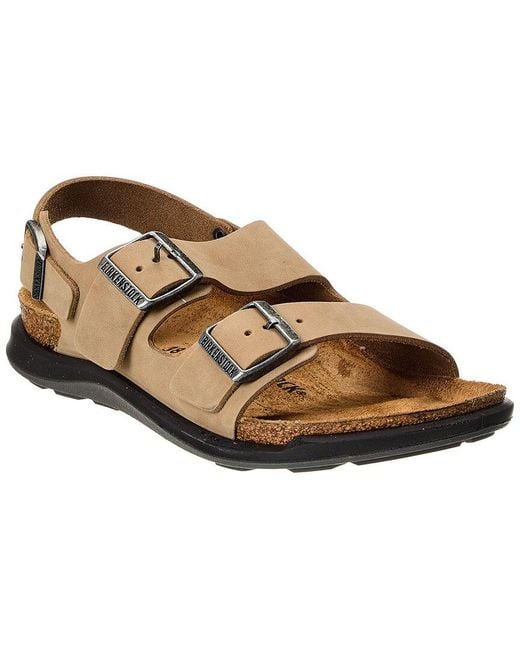Birkenstock Brown Milano Crosstown Waxy Leather Sandal
