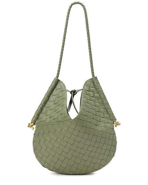 Tiffany & Fred Green Woven Leather Hobo Bag