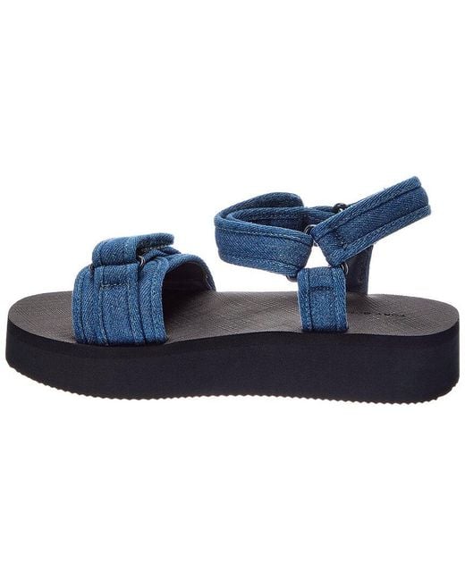Tory Burch Blue Flatform Sport Denim Sandal