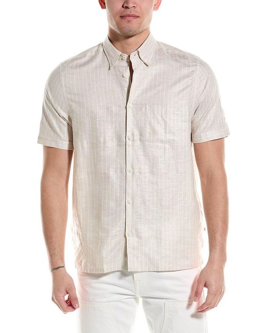 Ted Baker White Lytham Regular Fit Linen-blend Shirt for men