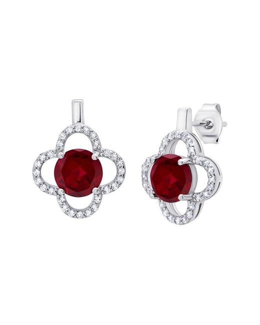 MaxColor Red 3.00 Ct. Tw. Lab-Grown Ruby Drop Earrings