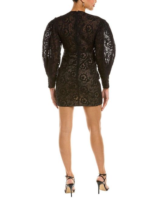 Zac Posen Black Embroidered Lace Organza Sheath Dress