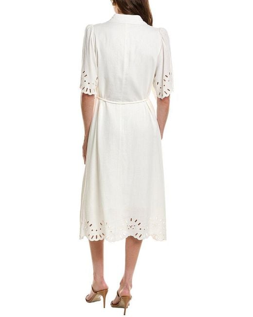 Nanette Lepore White 3/4 Sleeve Maxi Dress
