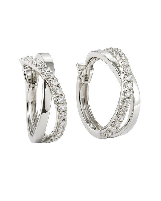 Jewels by Viomo Metallic 14K 0.22 Ct. Tw. Diamond Hoop Earrings
