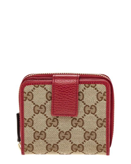 Gucci Red GG Canvas & Leather Coin Purse