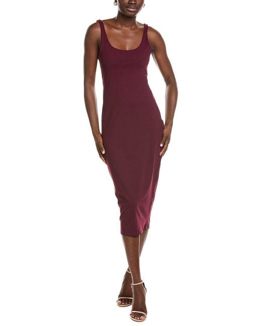 Susana Monaco Red Solid Midi Dress