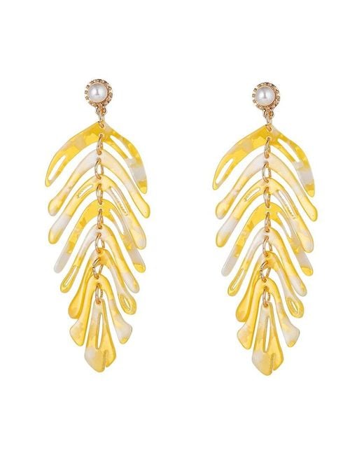 Eye Candy LA Metallic Dina Leaf Earrings