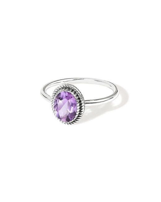 TIRAMISU White 1.00 Ct. Tw. Amethyst Solitaire Ring