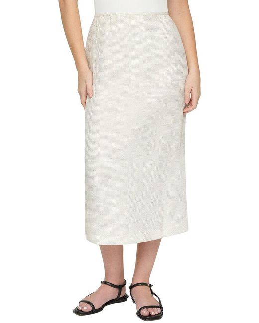 Lafayette 148 New York White Linen Pencil Skirt