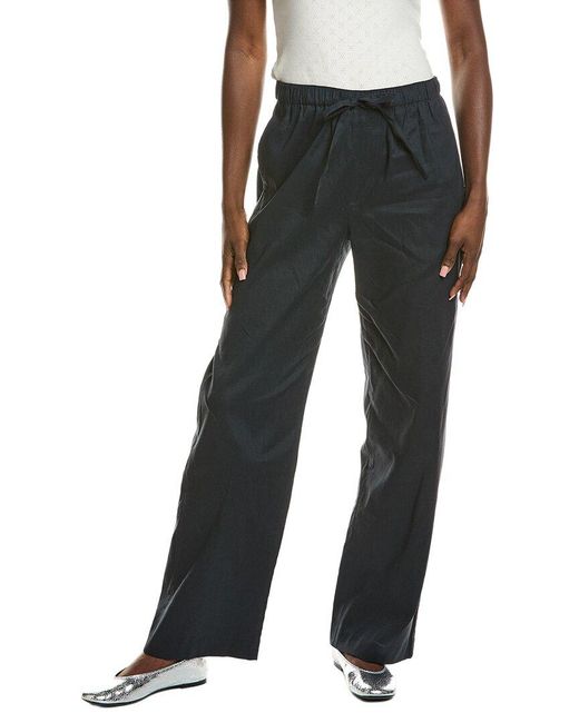 Rag & Bone Black Logan Linen-Blend Beach Pant