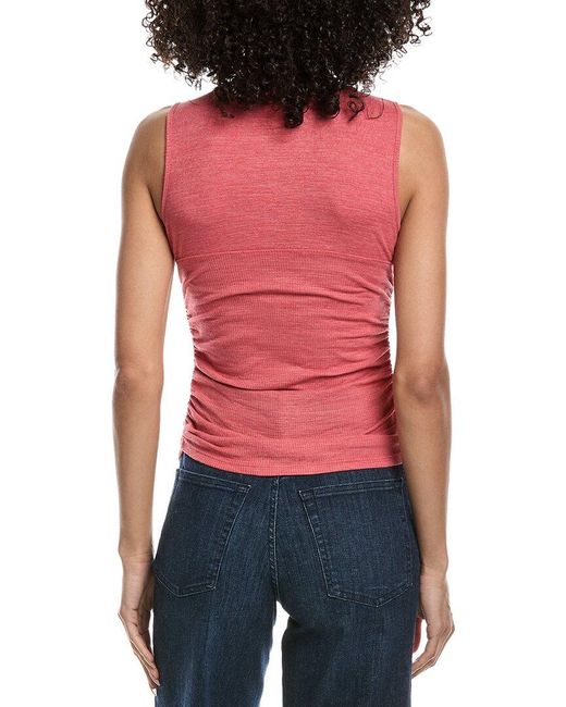 Project Social T Red Cristalla Mixed Rib Tank