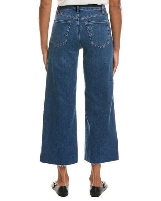 FRAME Blue Le Slim Elixir Raw After Palazzo Crop Jean