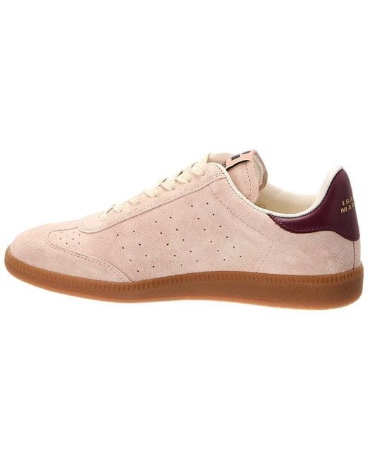 Isabel Marant Pink Logo Suede Sneaker