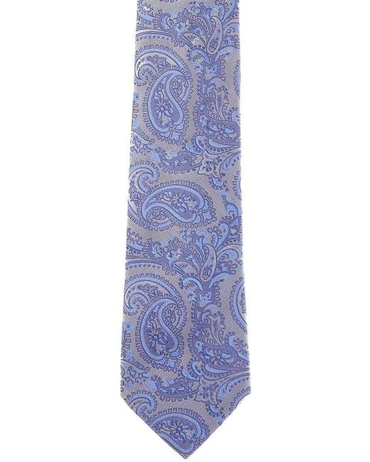 Etro Blue Paisley Silk Tie for men
