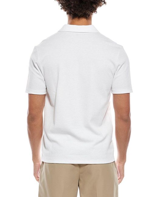 Vince White Mesh Rib Johnny Collar Shirt for men