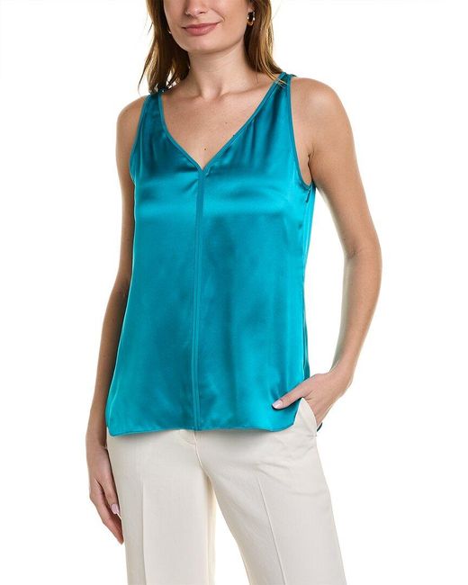 elie tahari silk sleeveless blouse