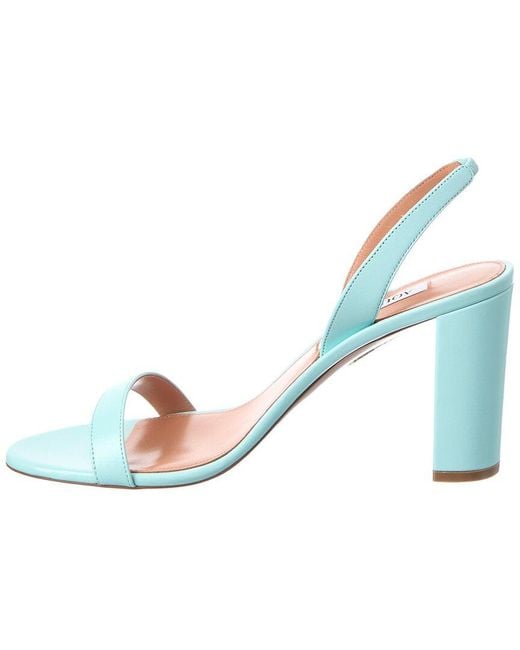 Aquazzura Blue Logo Leather Sandal