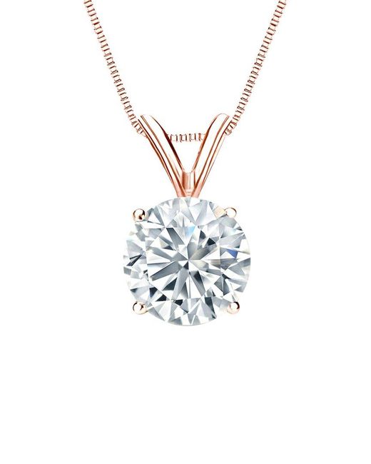 Sabrina Designs Lab Grown Diamonds White 14K Rose 2.50 Ct. Tw. Lab-Grown Diamond Solitaire Necklace