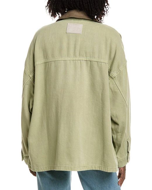 Free People Green Lemon Denim Jacket