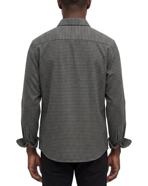 Theory Gray Irving Gingham Shirt for men