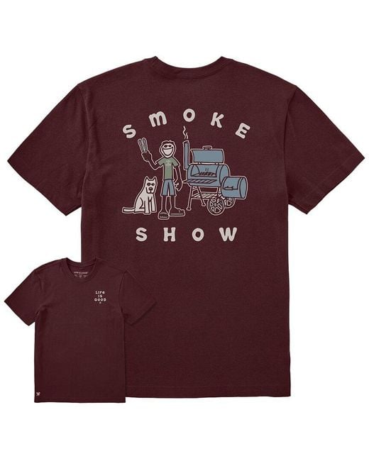 Life Is Good. Red Crusher T-Shirt for men