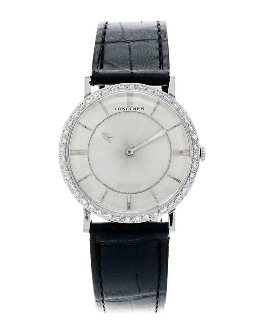 Longines Gray Mystery Diamond Watch, Circa 1970 (Authentic Pre-Owned)