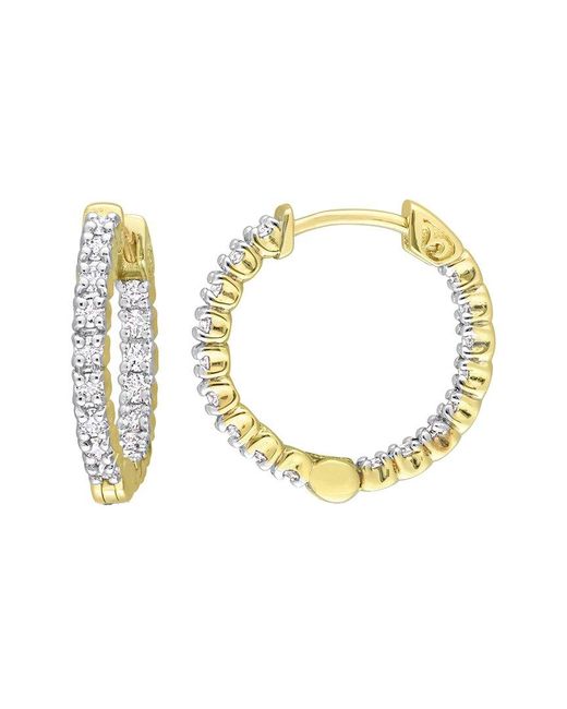 Rina Limor Metallic Diamond Hoop Earrings