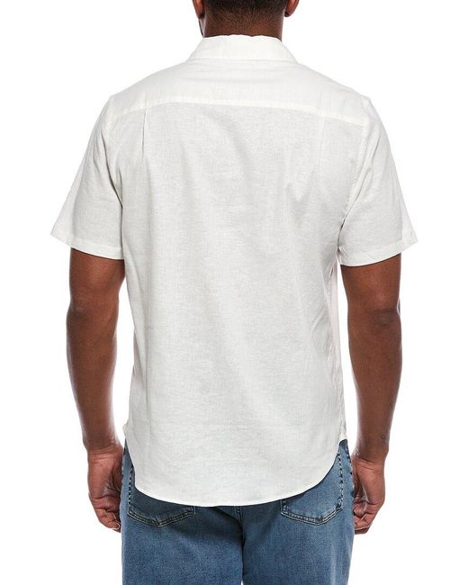 Onia White Linen-Blend Solid Shirt for men