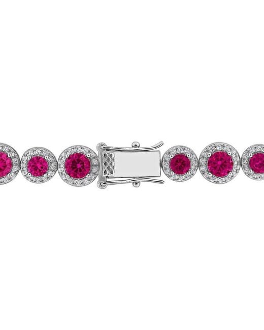 Rina Limor Pink 18.81 Ct. Tw. Lab-Grown Ruby And Sapphire Tennis Bracelet