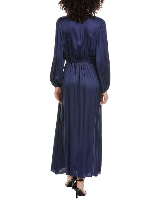 The Kooples Blue Satin Maxi Dress