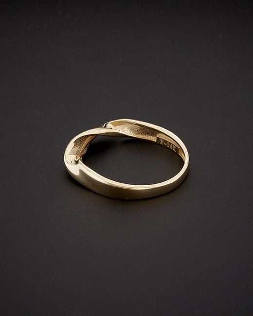 Italian Gold Black 14k Twisted Band Ring
