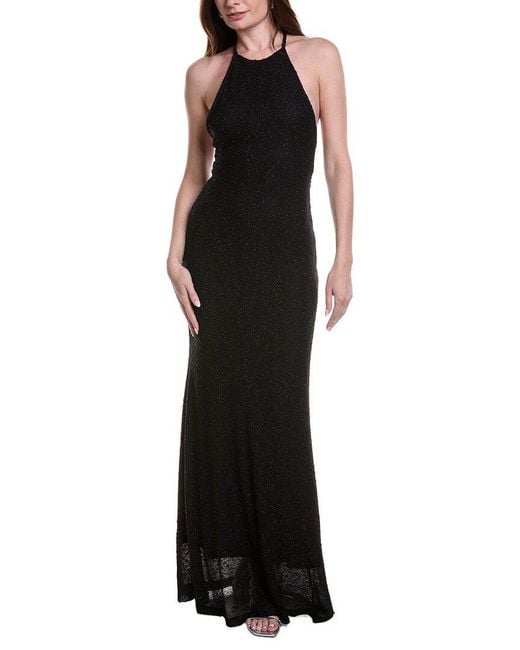Christopher Esber Black Imber Metallic Halter Dress
